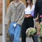Justin Bieber in a White Sneakers Was Seen Out with Hailey Bieber in West Hollywood 07/21/2021