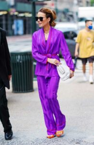 Kate Beckinsale in a Purple Suit