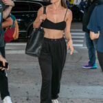 Lea Elui in a Black Sports Bra Arrives at Nice Airport in Nice 07/08/2021