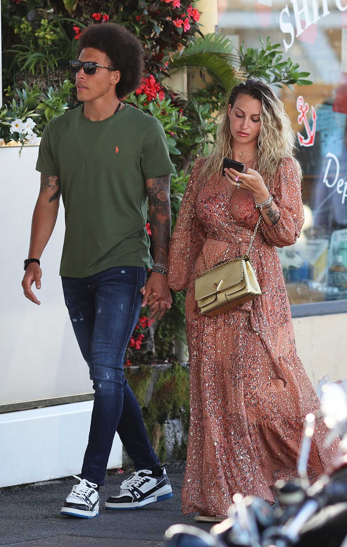 Rafaella Szabo in a Floral Dress Was Seen Out with Axel Witsel in St