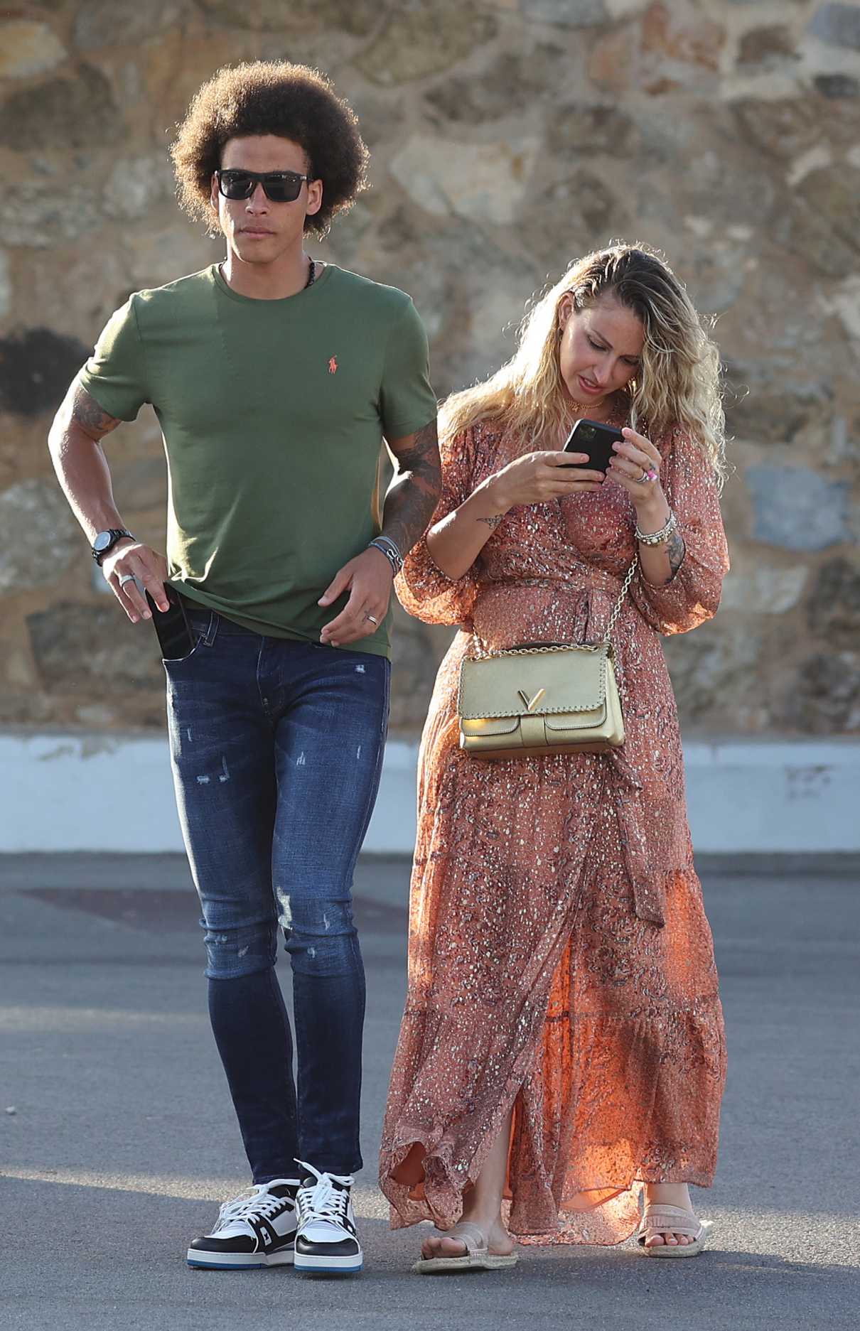 Rafaella Szabo in a Floral Dress Was Seen Out with Axel Witsel in St