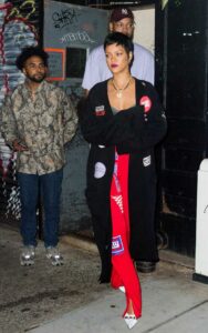 Rihanna in a Red Track Pants