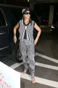 Rihanna in a Zebra Print Pants