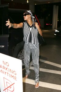 Rihanna in a Zebra Print Pants