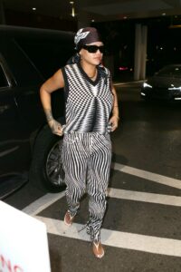 Rihanna in a Zebra Print Pants