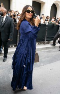 Salma Hayek in a Blue Dress