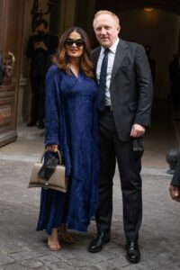 Salma Hayek in a Blue Dress