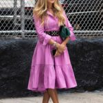 Sarah Jessica Parker in a Lilac Dress on the Set of And Just Like That in New York 07/20/2021