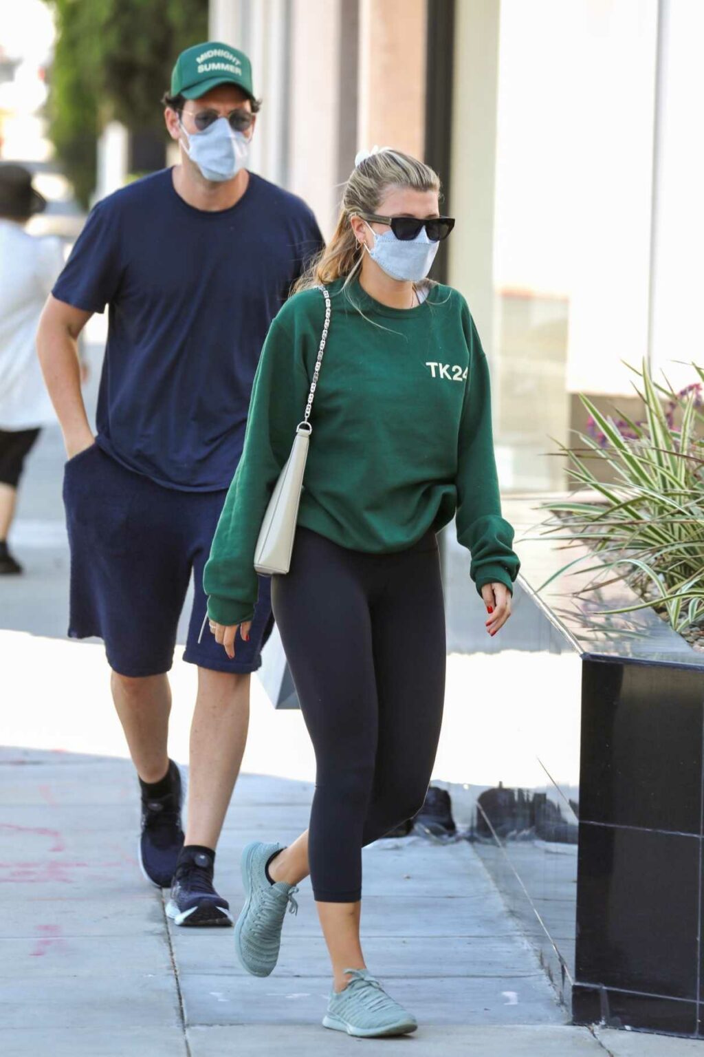 Sofia Richie in a Grren Sweatshirt Exits a Salon in Beverly Hills 07/29