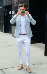 Tyler Cameron in a White Pants