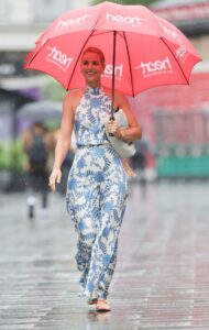 Vogue Williams in a Floral Print Summer Dress