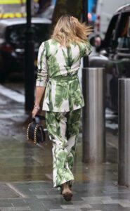 Zoe Hardman in a Floral Trouser Suit