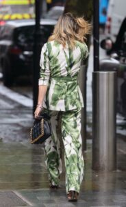 Zoe Hardman in a Floral Trouser Suit