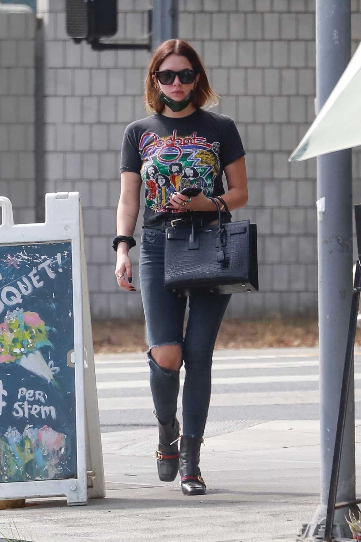 Ashley Benson in a Black Tee