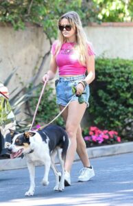 Ava Phillippe in a Blue Daisy Duke Shorts