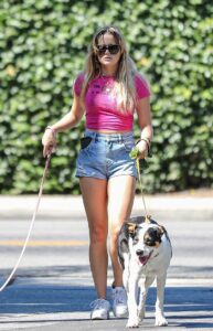 Ava Phillippe in a Blue Daisy Duke Shorts