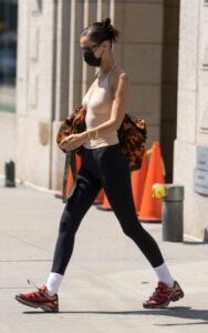 Bella Hadid in a Black Leggings