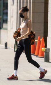 Bella Hadid in a Black Leggings