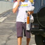 Bradley Cooper in a White Tee Arrives at His Office Santa Monica 08/13/2021