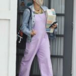 Busy Philipps in a Lilac Jumpsuit Stops by Her Stylist’s Office in Beverly Hills 08/18/2021