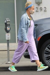 Busy Philipps in a Lilac Jumpsuit