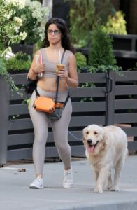 Camila Cabello in a Grey Workout Ensemble