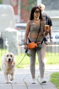 Camila Cabello in a Grey Workout Ensemble