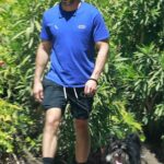 Chace Crawford in a Blue Tee Walks His Dog in Los Feliz 08/07/2021