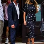 Dylan Penn in a Black Polka Dot Dress Steps Out from Her Hotel in New York 08/20/2021