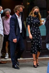 Dylan Penn in a Black Polka Dot Dress