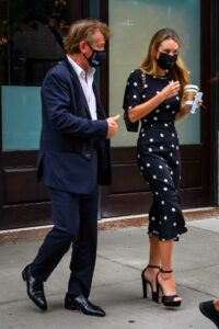 Dylan Penn in a Black Polka Dot Dress