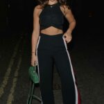 Francesca Allen in a Black Top Arrives for Dinner at Sexy Fish in London 08/13/2021