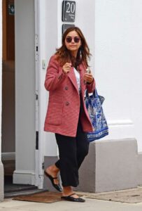 Jenna Coleman in a Red Blazer