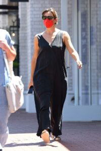 Jennifer Garner in a Red Protective Mask