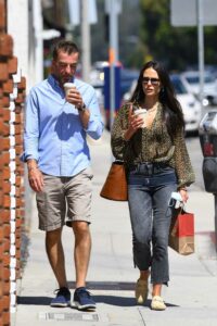 Jordana Brewster in a Floral Print Blouse