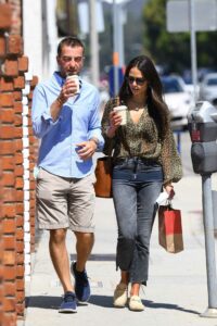 Jordana Brewster in a Floral Print Blouse