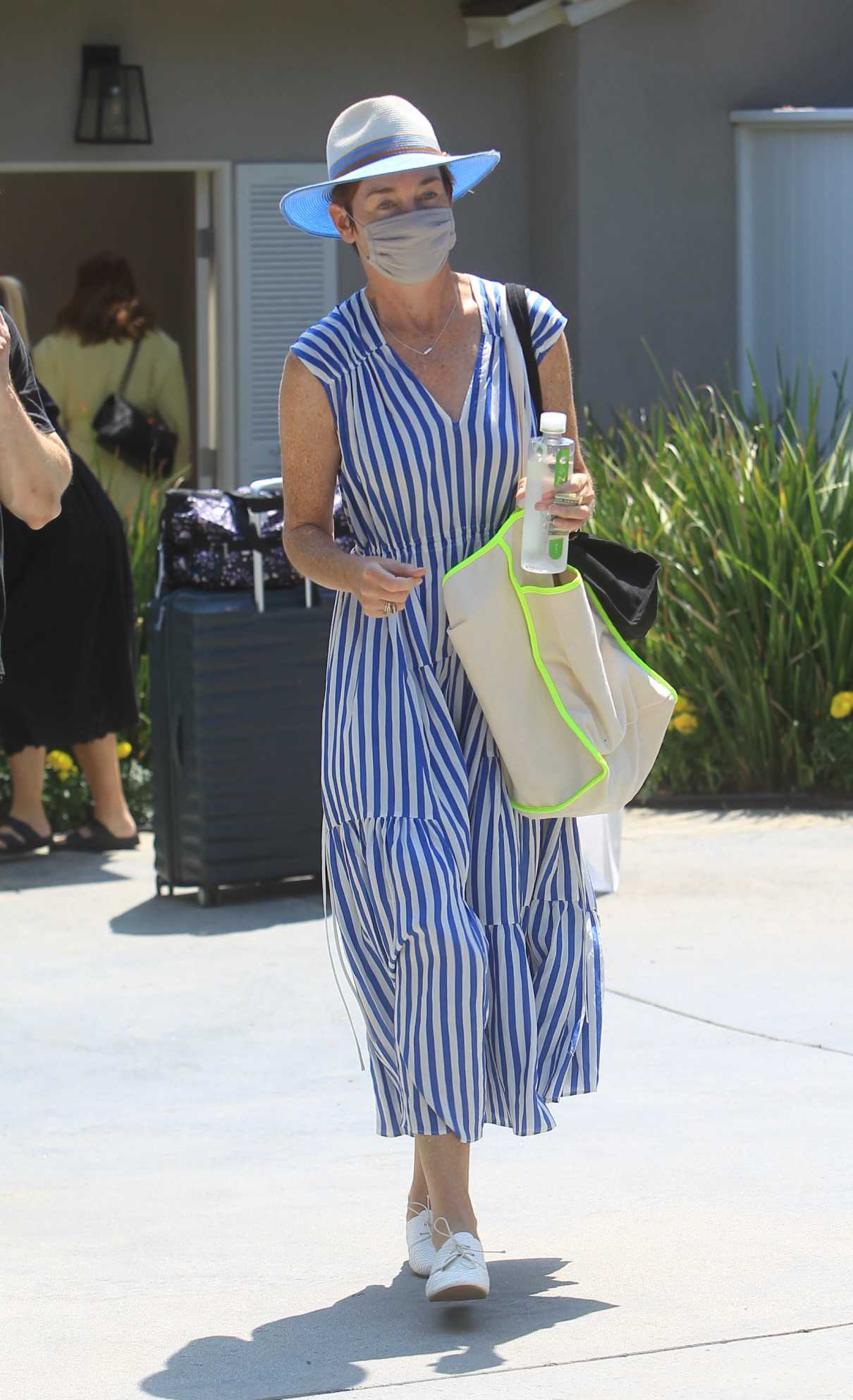 Julianne Nicholson in a Striped Dress