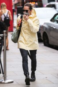 Kara Tointon in a Yellow Raincoat