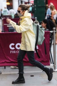 Kara Tointon in a Yellow Raincoat