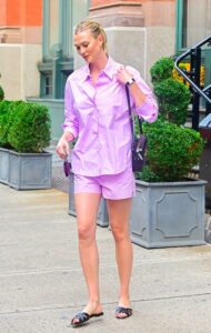 Karlie Kloss in a Purple Outfit