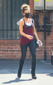 Kate Beckinsale in a Black Protective Mask