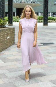 Katie Piper in a Purple Dress