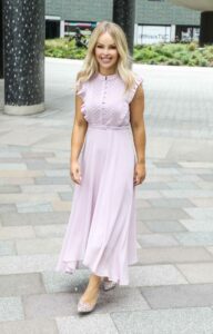 Katie Piper in a Purple Dress