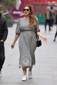 Kelly Brook in a Checked Dress