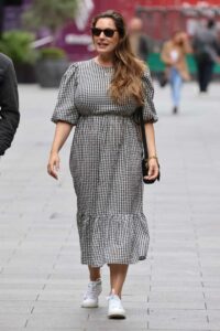 Kelly Brook in a Checked Dress