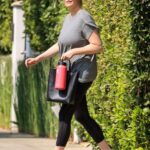 Kirsten Dunst in a Grey Tee Leaves Her Pilates Class in West Hollywood 08/23/2021