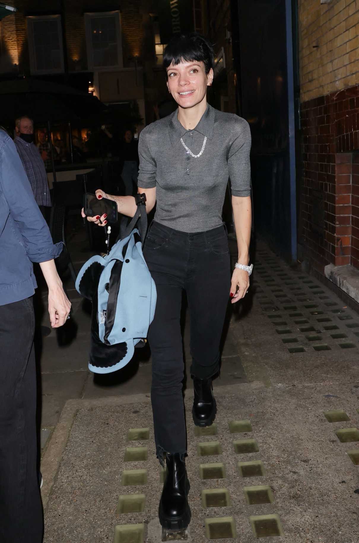 Lily Allen in a Grey Polo