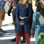 Melissa Benoist on the Set of Supergirl in Vancouver 07/30/2021