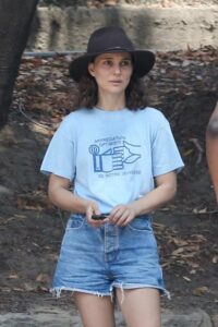 Natalie Portman in a Baby Blue Tee