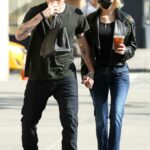 Nicola Peltz in a Black Leather Jacket Was Seen Out with Brooklyn Beckham in New York 08/13/2021
